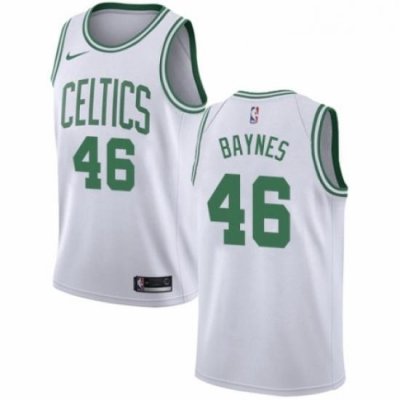 Youth Nike Boston Celtics 46 Aron Baynes Authentic White NBA Jersey Association Edition