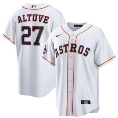 Youth Houston Astros 27 Jose Altuve White 2022 World Series Champions Home Stitched BaseballJersey