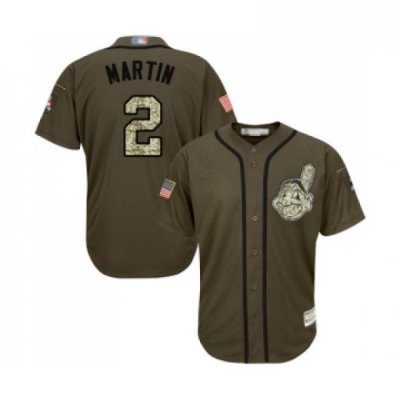 Youth Cleveland Indians 2 Leonys Martin Authentic Green Salute to Service Baseball Jersey