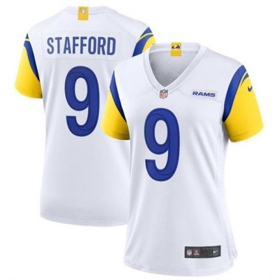 Women Los Angeles Rams 9 Matthew Stafford White Vapor Untouchable Limited Stitched Jersey