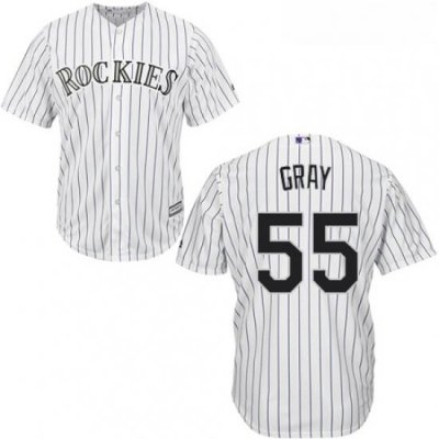 Youth Majestic Colorado Rockies 55 Jon Gray Authentic White Home Cool Base MLB Jersey