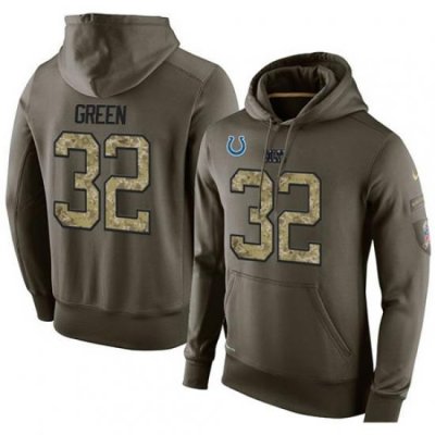 NFL Nike Indianapolis Colts 32 TJ Green Green Salute To Service Mens Pullover Hoodie