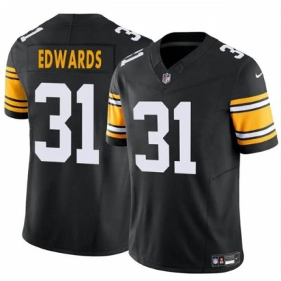 Youth Pittsburgh Steelers 31 Daijun Edwards Black 2024 F U S E  Alternate Vapor Untouchable Limited Stitched Football Jersey