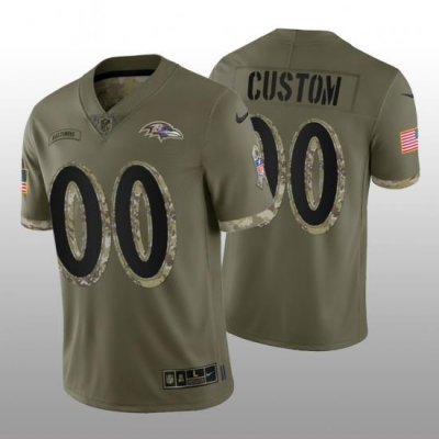 Men Women Youth Baltimore Ravens ACTIVE PLAYER Custom Olive 2022 Salute To Service Limited Stitched Jersey