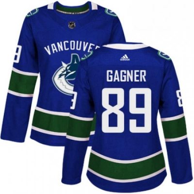 Womens Adidas Vancouver Canucks 89 Sam Gagner Premier Blue Home NHL Jersey