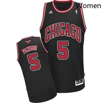 Womens Adidas Chicago Bulls 5 John Paxson Swingman Black Alternate NBA Jersey