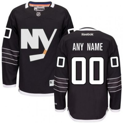 Men Women Youth Toddler Youth Black Jersey - Customized Reebok New York Islanders Third