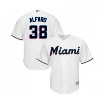 Youth Miami Marlins 38 Jorge Alfaro Replica White Home Cool Base Baseball Jersey