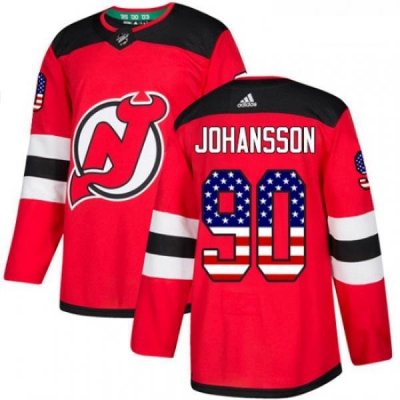 Youth Adidas New Jersey Devils 90 Marcus Johansson Authentic Red USA Flag Fashion NHL Jersey