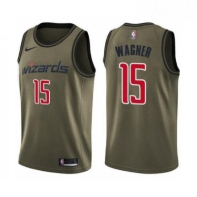 Youth Washington Wizards 15 Moritz Wagner Swingman Green Salute to Service Basketball Jersey