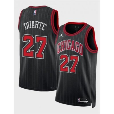 Men Chicago Bulls 27 Chris Duarte Black 2024 Draft Statement Edition Stitched Basketball Jersey