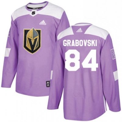 Youth Adidas Vegas Golden Knights 84 Mikhail Grabovski Authentic Purple Fights Cancer Practice NHL Jersey