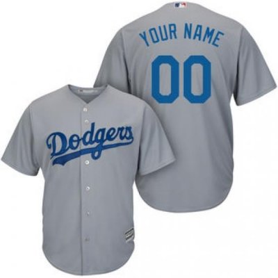 Men Women Youth All Size Los Angeles Dodgers Majestic Cool Base Custom Jersey Grey II 3