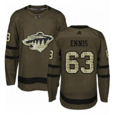 Youth Adidas Minnesota Wild 63 Tyler Ennis Premier Green Salute to Service NHL Jersey