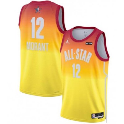 Men 2023 All Star 12 Ja Morant Orange Game Swingman Stitched Basketball Jersey