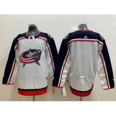 Blue Jackets Blank White Adidas Jersey