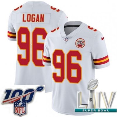 2020 Super Bowl LIV Youth Nike Kansas City Chiefs #96 Bennie Logan White Vapor Untouchable Limited Player NFL Jersey