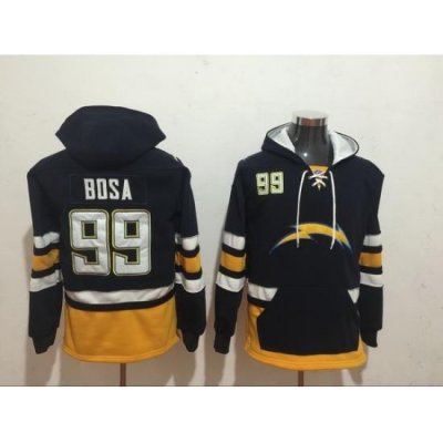 Men Nike Los Angeles Chargers Joey Bosa 99 NFL Winter Thick Hoodie