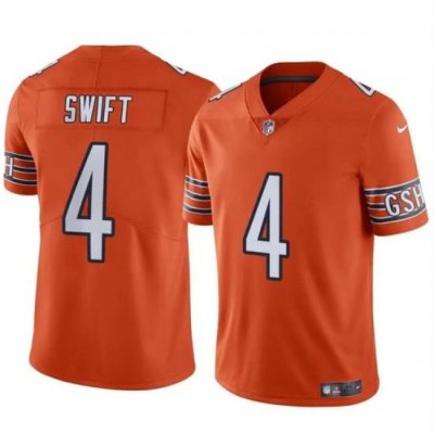 Youth Chicago Bears 4 D'Andre Swift Orange Vapor Stitched Football Jersey