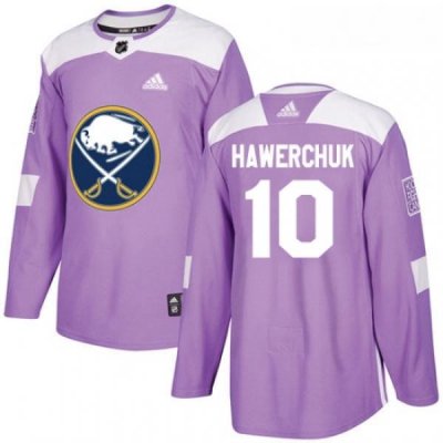 Youth Adidas Buffalo Sabres 10 Dale Hawerchuk Authentic Purple Fights Cancer Practice NHL Jersey