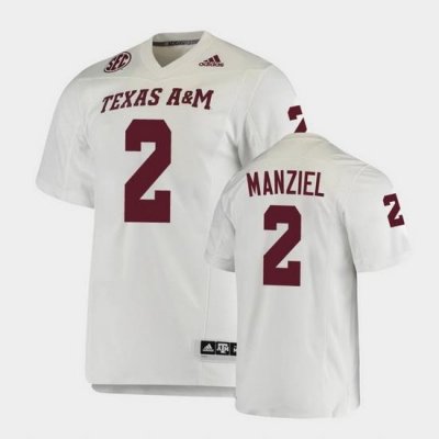 Men Texas A&M Aggies Johnny Manziel College Football White Premier Jersey