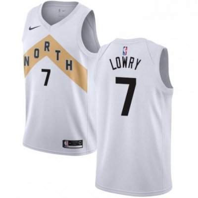 Womens Nike Toronto Raptors 7 Kyle Lowry Swingman White NBA Jersey City Edition