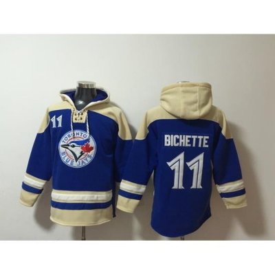 Men's Toronto Blue Jays #11 Bo Bichette Blue Stitched Hoodie