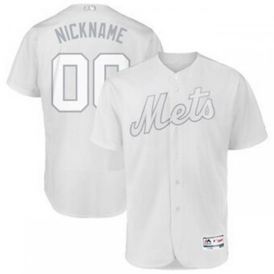 Men Women Youth Toddler All Size New York Mets Majestic 2019 Players Weekend Flex Base Authentic Roster Custom White Jersey