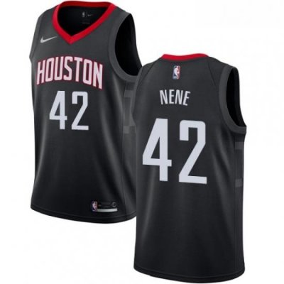 Youth Nike Houston Rockets 42 Nene Authentic Black Alternate NBA Jersey Statement Edition