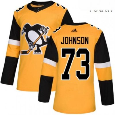 Youth Adidas Pittsburgh Penguins 73 Jack Johnson Authentic Gold Alternate NHL Jersey