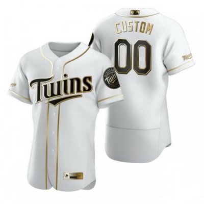 Men Women Youth Toddler All Size Minnesota Twins Custom Nike White Stitched MLB Flex Base Golden Edition Jersey