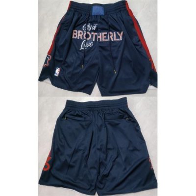 Men Philadelphia 76ers Navy City Edition Shorts