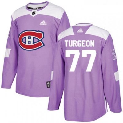 Youth Adidas Montreal Canadiens 77 Pierre Turgeon Authentic Purple Fights Cancer Practice NHL Jersey