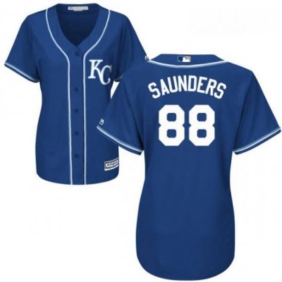 Womens Majestic Kansas City Royals 88 Michael Saunders Replica Blue Alternate 2 Cool Base MLB Jersey