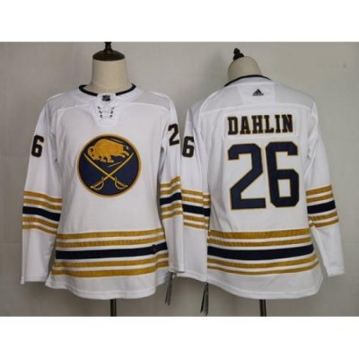 Youth Sabres 26 Rasmus Dahlin White 50th Anniversary Adidas Jersey