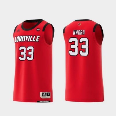 Men Louisville Cardinals Jordan Nwora Red Replica College Basketball Jersey