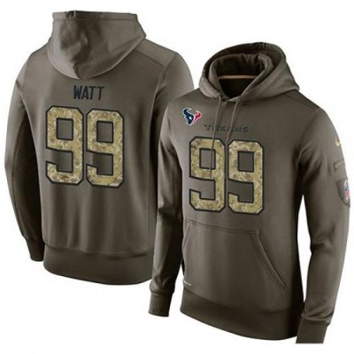 NFL Nike Houston Texans 99 JJ Watt Green Salute To Service Mens Pullover Hoodie