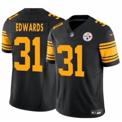 Youth Pittsburgh Steelers 31 Daijun Edwards Black 2024 F U S E  Color Rush Limited Stitched Football Jersey