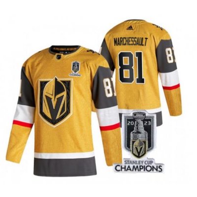 Men Women Youth Vegas Golden Knights #81 Jonathan Marchessault Gold 2023 Stanley Cup Champions Stitched Jersey