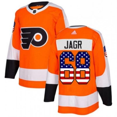 Youth Adidas Philadelphia Flyers 68 Jaromir Jagr Authentic Orange USA Flag Fashion NHL Jersey