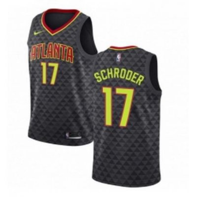 Womens Nike Atlanta Hawks 17 Dennis Schroder Authentic Black Road NBA Jersey Icon Edition