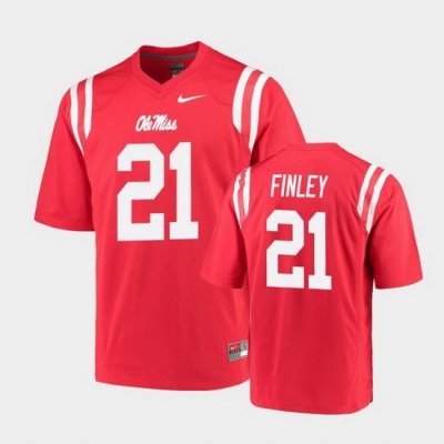 Men Ole Miss Rebels A.J. Finley College Football Red Game Jersey