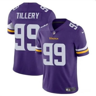 Men Minnesota Vikings 99 Jerry Tillery Purple Vapor Untouchable Limited Stitched Jersey