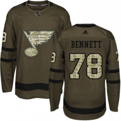 Youth Adidas St Louis Blues 78 Beau Bennett Premier Green Salute to Service NHL Jersey