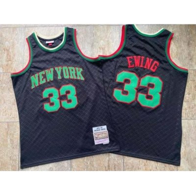 New York Knicks 33 Patrick Ewing Black 1991 92 Hardwood Classics Jersey