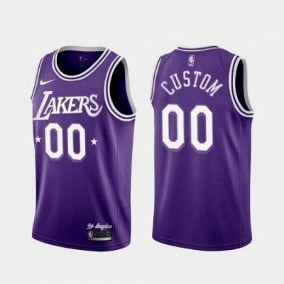 Men Women youth Lakers Custom Purple 2022 City 60s Throwback Jersey