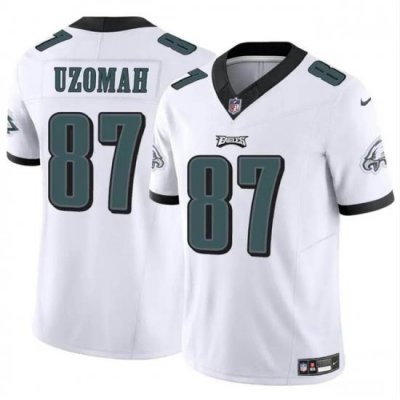 Youth Philadelphia Eagles 87 C J  Uzomah White 2023 F U S E Vapor Untouchable Limited Stitched Football Jersey