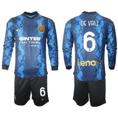 Men Inter Milan Long Sleeve Soccer Jerseys 517