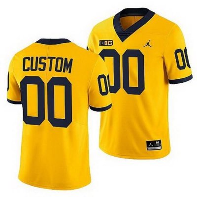 Michigan Wolverines Custom Maize College Football Men Jersey