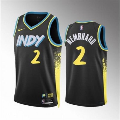 Men Indiana Pacers 2 Andrew Nembhard Black 2023 24 City Edition Stitched Basketball Jersey